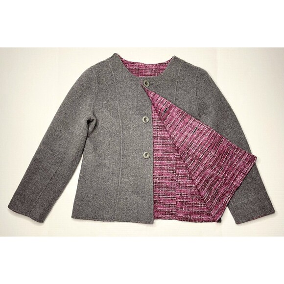 Pendleton Womens Merino Wool Coat Medium Reversible Cardigan Button Up Retro - Picture 12 of 14